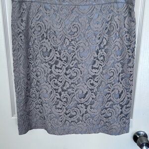 Banana Republic Gray Lace Pencil Skirt